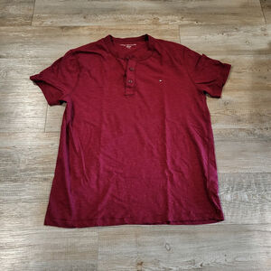 Tommy Hilfiger Regular Fit Henley Shirt Mens Size Large
